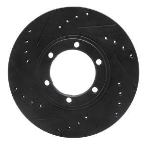 Chevrolet Luv Pickup Brake Rotor (1) - Front Left - R1 Concepts - Drilled & Slotted - Black - `86-`06